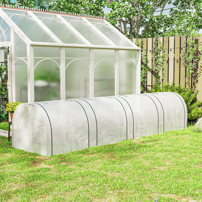 395 x 100 cm Low Tunnel Greenhouse - White
