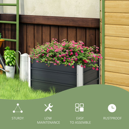 108L Raised Garden Bed, Galvanized Steel Elevated Planter Box w/ Installation Gloves for Backyard, Patio to Grow Vegetables