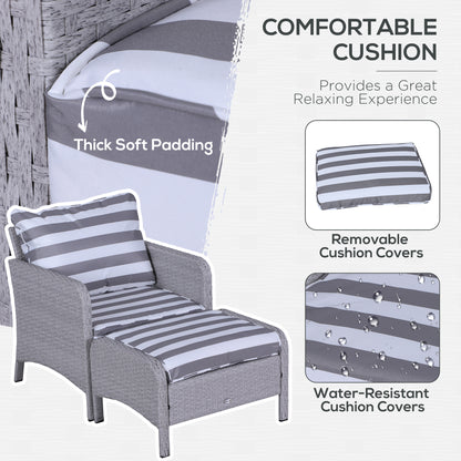 5 Pieces PE Rattan Garden Furniture Set with 10cm Thick Padded Cushions, Wicker Weave Outdoor Seating Chairs