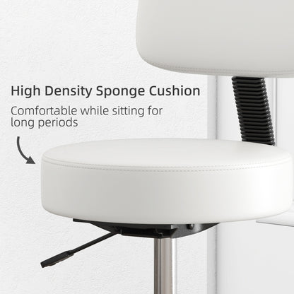 Beautician's Swivel Salon Chair w/ Padded Seat Back 5 Wheels Adjustable Height Salon Hairdressers Tattoo Spa Rolling Cushion