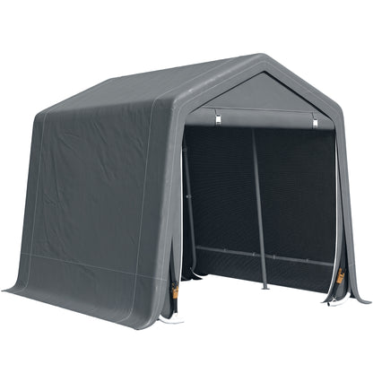 9 X 7.5ft Temporary Outdoor Equipment Shed - Dark Grey