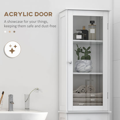Slim Freestanding Bathroom Storage Cabinet – White