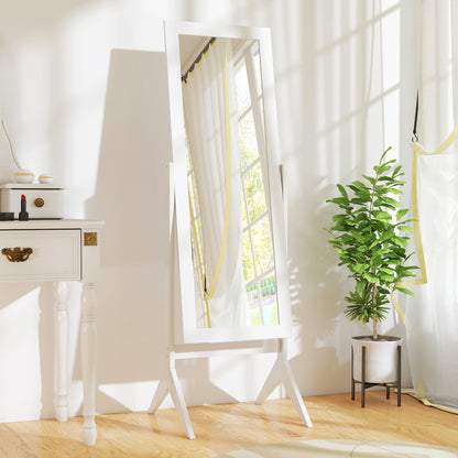 Full Length Mirror, Freestanding Adjustable Angle Dressing Mirror for Bedroom, Living Room, 148 x 47 cm, White
