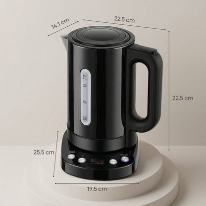 Electric Kettle, 1.7L, Fast Boil, 3kW Water Kettle with UK Strix Thermostat, Keep Warm Function, LCD Base, Black