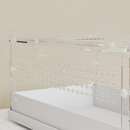 Acrylic Reptile Terrarium with Top Sliding Door, Vents, for Snake, Frog, Spider, Gecko, Tarantula, 30 x 20 x 15 cm