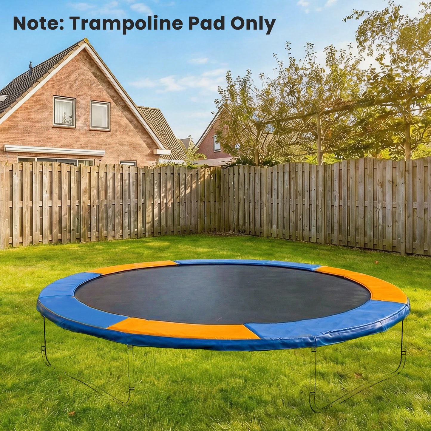 8FT Trampoline Spring Cover, Plastic Trampoline Pad Replacement Safety Guard, Yellow and Blue