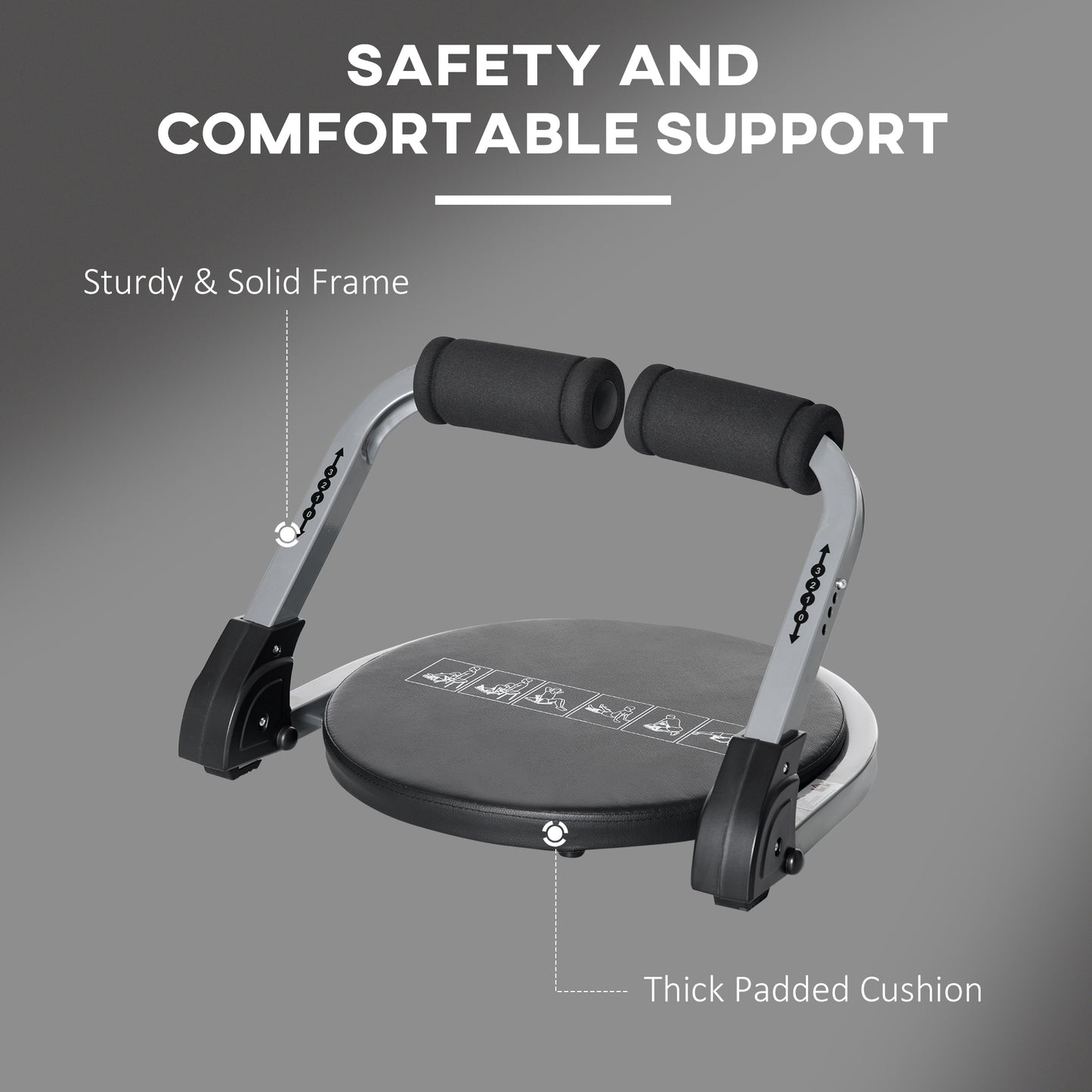 Abs Trainer, Ab Crunch Machine, Foldable Abdominal Trainer, Core Fitness & Whole Body Exercise Equipment for Home Gym