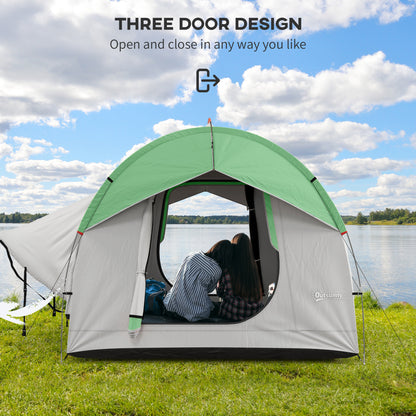 SUV Car Tent for Camping, Waterproof PU2000mm, 5 Man Tailgate Tent, 2.4 x 2.1 m, Grey and Green