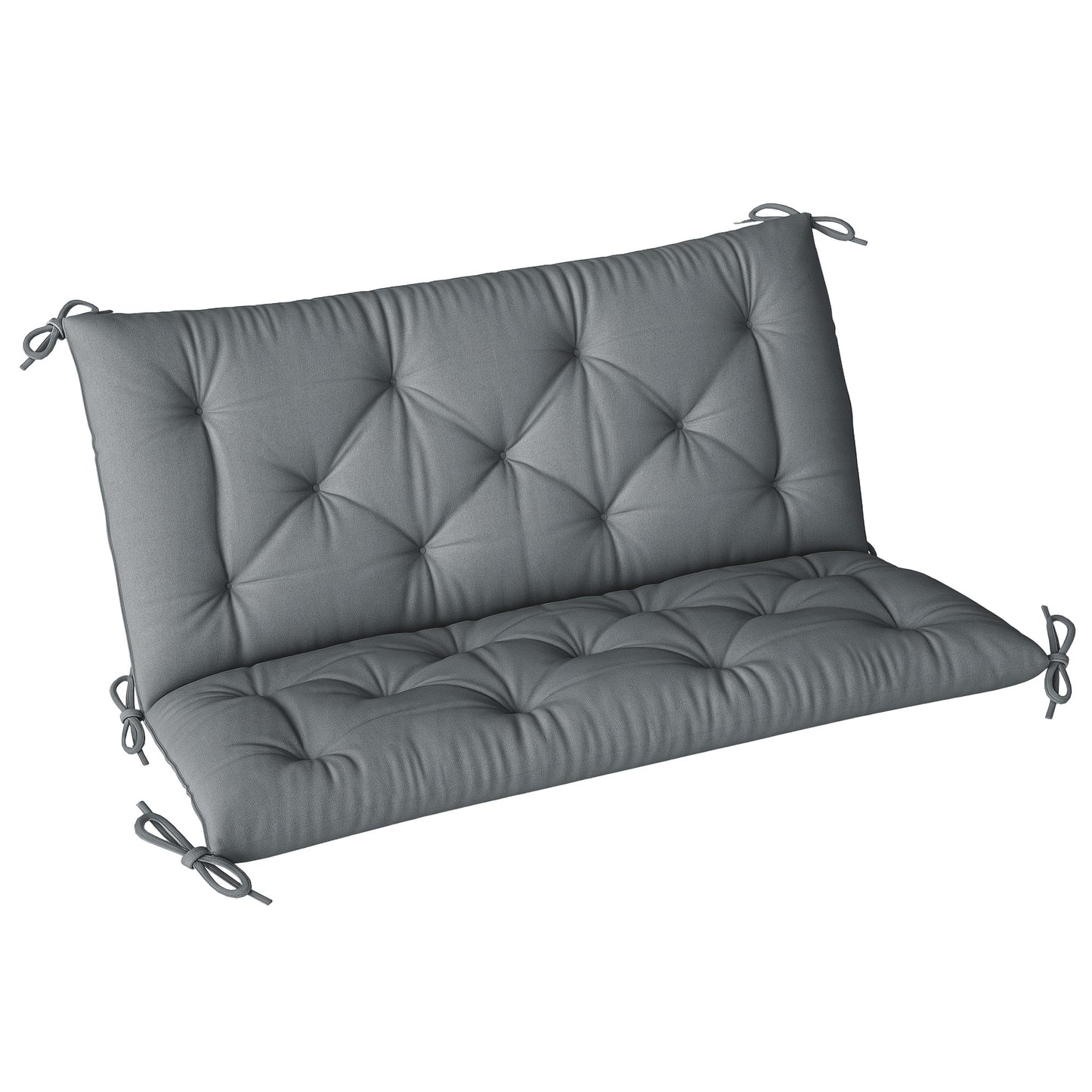 2 Seater Bench Pad, Garden Swing Chair Cushion with Back and Ties