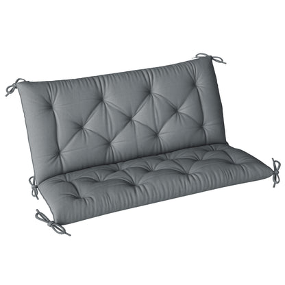 2 Seater Bench Pad, Garden Swing Chair Cushion with Back and Ties