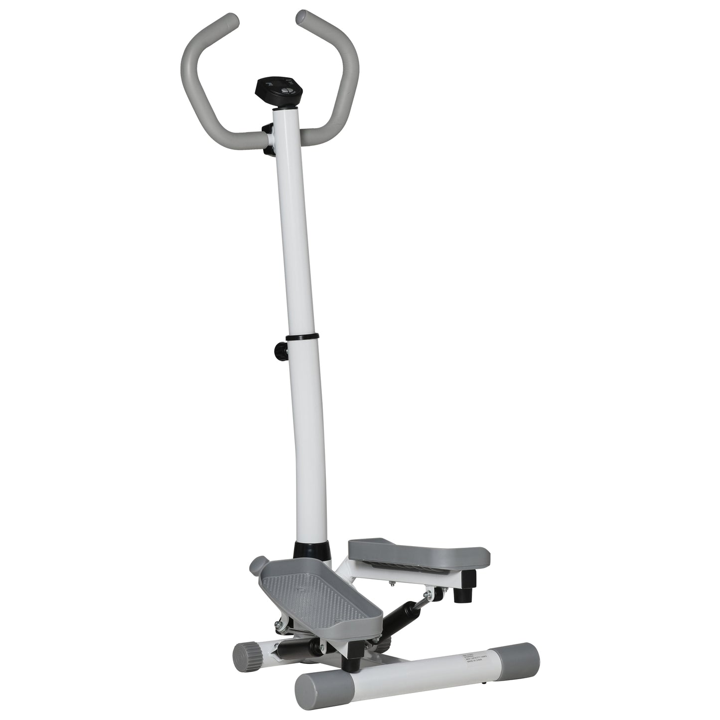 Adjustable Twist Stepper Aerobic Ab Exercise Fitness Workout Machine w/ LCD Screen, Height Adjust Handlebars for Home Gym