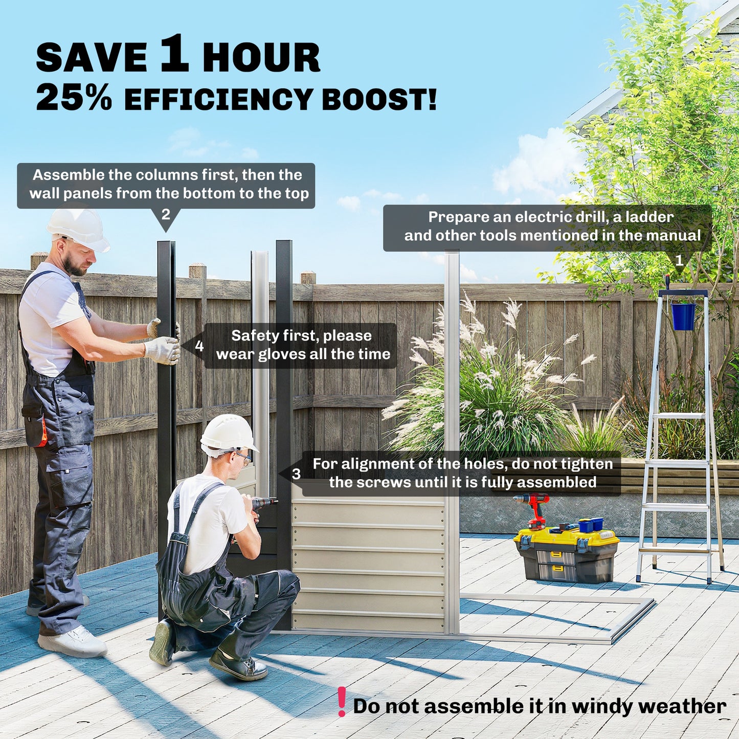 4 x 6ft Galvanised Metal Garden Shed, with Locking Door - Grey