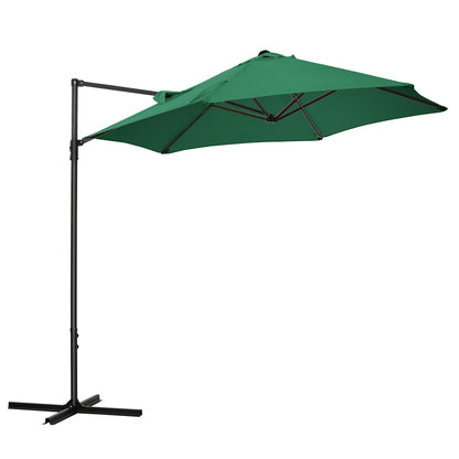 2.5M Garden Cantilever Parasol, Offset Roma Patio Umbrella Hanging Sun Shade Canopy Shelter