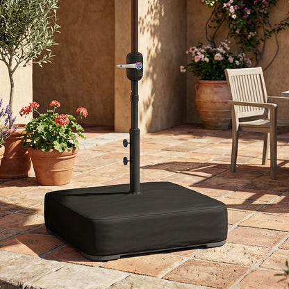 Garden Parasol Base 80 kg Sand Filled Heavy Duty Stand for Cantilever Umbrellas and 48 mm Poles Black