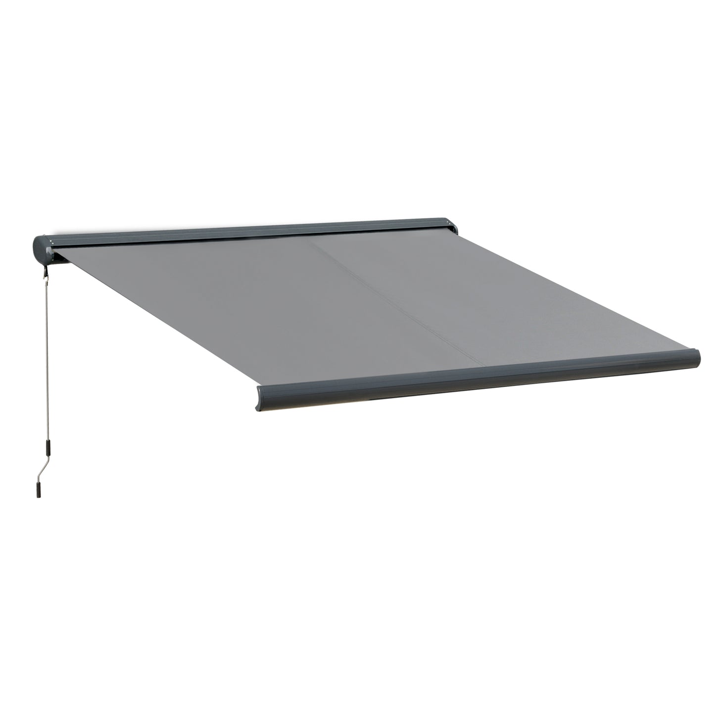 3.5 x 3m LED Light Full Cassette Case Electric Awning for Home Sun Shade with 40m Remote Controller, Grey
