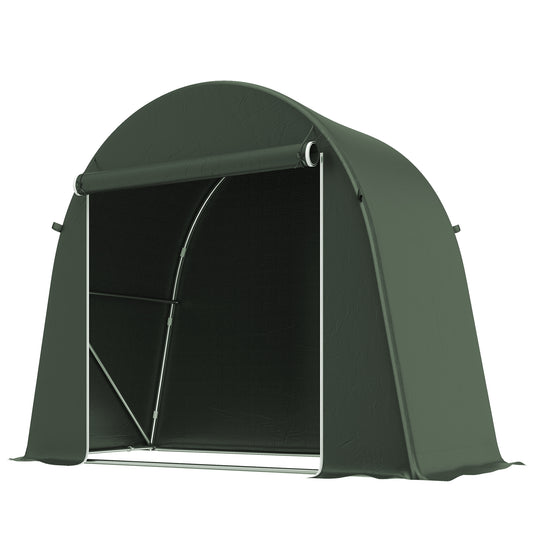 8 x 4 ft Garden Storage Tent, Waterproof Bike Tent with Roll-up Zipper Door and Galvanised Metal Frame, Green