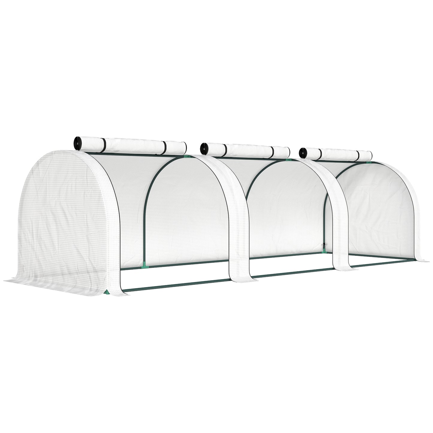 295 x 100 cm Low Tunnel Greenhouse - White