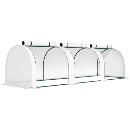 295 x 100 cm Low Tunnel Greenhouse - White