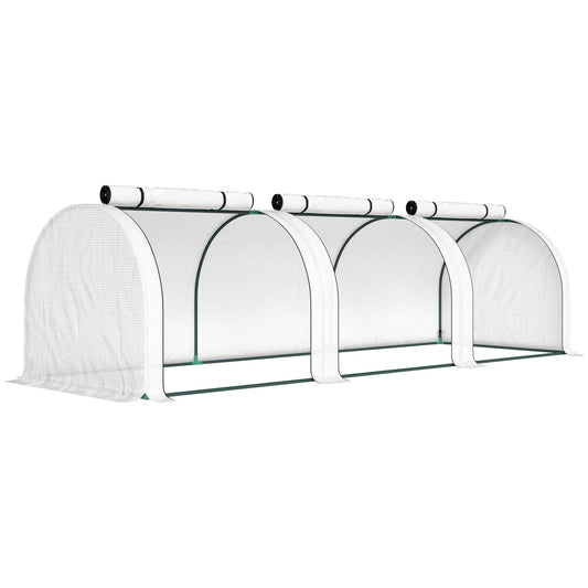 295 x 100 cm Low Tunnel Greenhouse - White