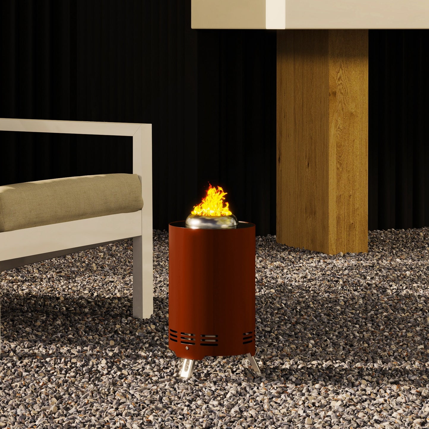 Smokeless Fire Pit, 16 x 16 cm Stainless Steel Portable Wood Burning Firepit with Poker