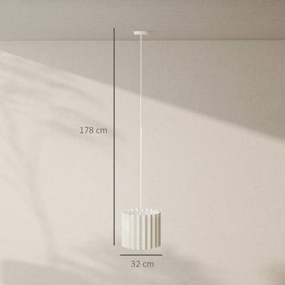 Linen Pendant Light, Bedside Ceiling Lamps with E27 Bulb, Modern Hanging Lights for Living Room, Bedroom, Kitchen, Hallway