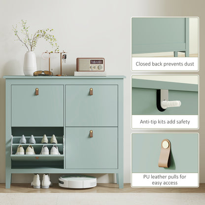 Modern Four-Drawer Shoe Cabinet - Green