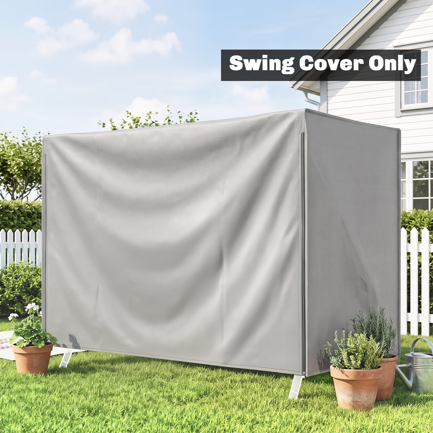 205 x 124cm Three-Seater Swing Chair Protective Cover Grey