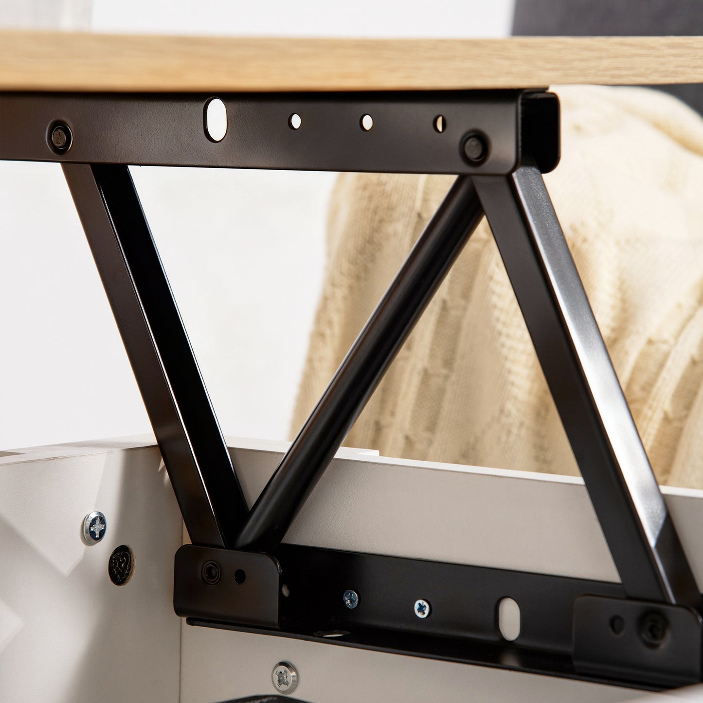 Lift Top Coffee Table with Hidden Storage Compartment, Lift Tabletop Pop-Up Center Table for Living Room