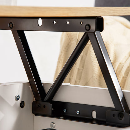 Lift Top Coffee Table with Hidden Storage Compartment, Lift Tabletop Pop-Up Center Table for Living Room