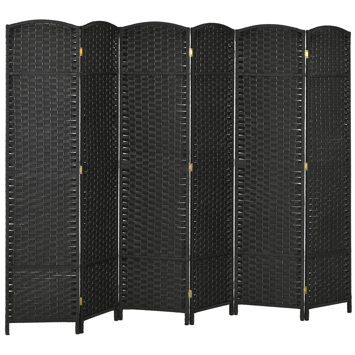 6 Panel Folding Room Divider, Freestanding Privacy Screen for Living Room, Bedroom and Office, 240 x 170cm, Black