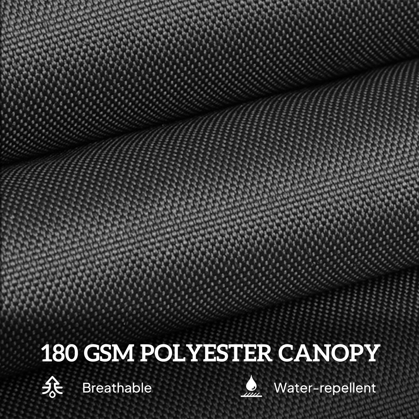 4.6m Double Garden Parasol - Black