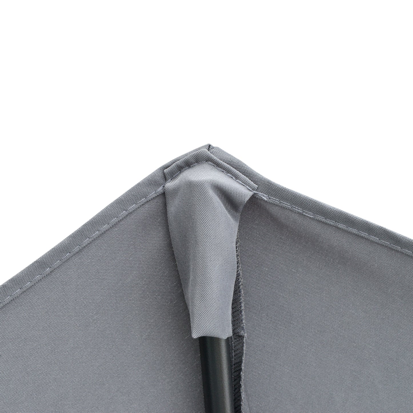 2m Half Parasol Market Umbrella Garden Balcony Parasol with Crank Handle, Base, Double-Sided Canopy, Dark Grey