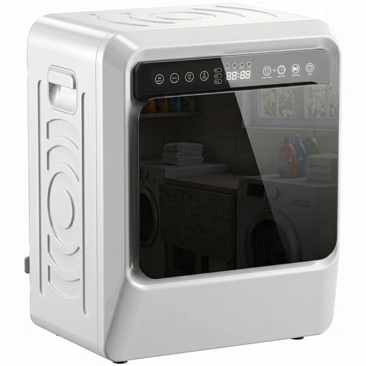 5kg Vented Tumble Dryer, 1000W Compact Tumble Dryer with Smart Drying, Freestanding Stackable Clothes Drying Machine