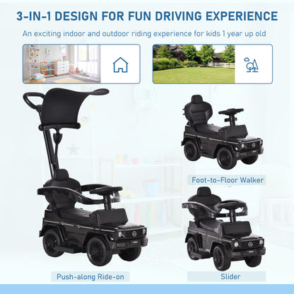3 in 1 Kids Children Ride on Push Car Toddler Sliding Car G350 Licensed Walker Foot to Floor Slider Push-Along with Horn Stee