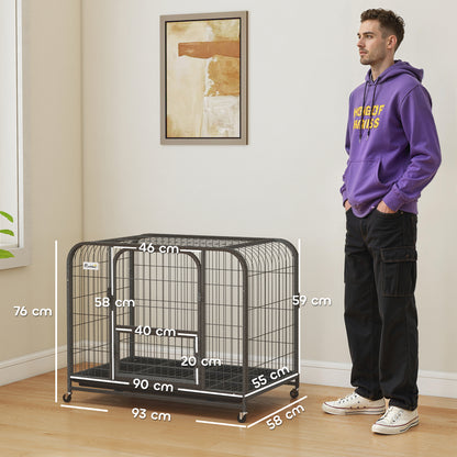 Heavy Duty Dog Crate,93 x 58 x 76 cm, Large Dog Cage for Small to Medium Breeds