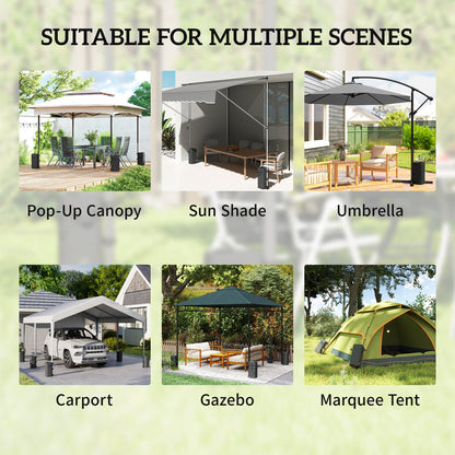 Set of 4 Heavy Duty Gazebo Weights Bags, 500D Sand Weights with Carry Handles for Garden Marquee, Parasol, Black