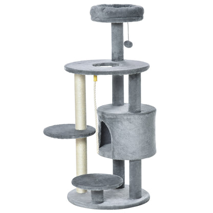 Cat Tree Tower for Indoor Cats 112cm Climbing Kitten Activity Center