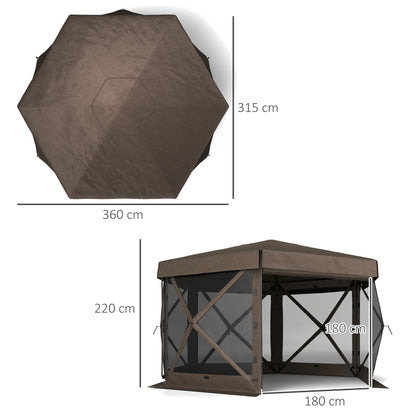 3 x 3(m) Hexagon Pop Up Gazebo with 5 Sides and Carry Bag, Waterproof, UV Resistant Party Tent Instant Event Shelter