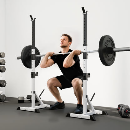 Weights Bar Barbell Rack Squat Stand Adjustable Portable Weight Lifting Max Load 200kg