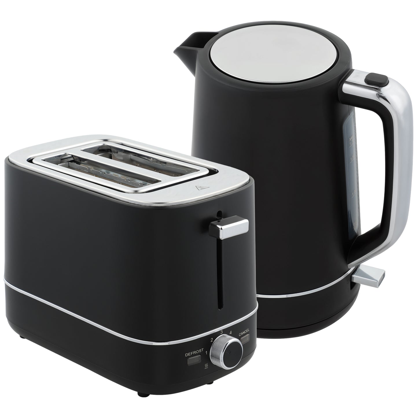 Kettle and Toaster Set, 1.7L 3000W Fast Boil Kettle & 2 Slice Toaster Kitchen Set with 6 Level Browning Controls, Defrost