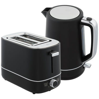 Kettle and Toaster Set, 1.7L 3000W Fast Boil Kettle & 2 Slice Toaster Kitchen Set with 6 Level Browning Controls, Defrost