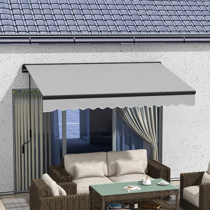 Electric Awning with Aluminium Frame and Remote Control, 3 x 2m, Light Grey
