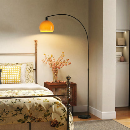Floor Lamp for Living Room, Modern Standing Lamp with Shade & Foot Switch for Bedroom, Office, Black