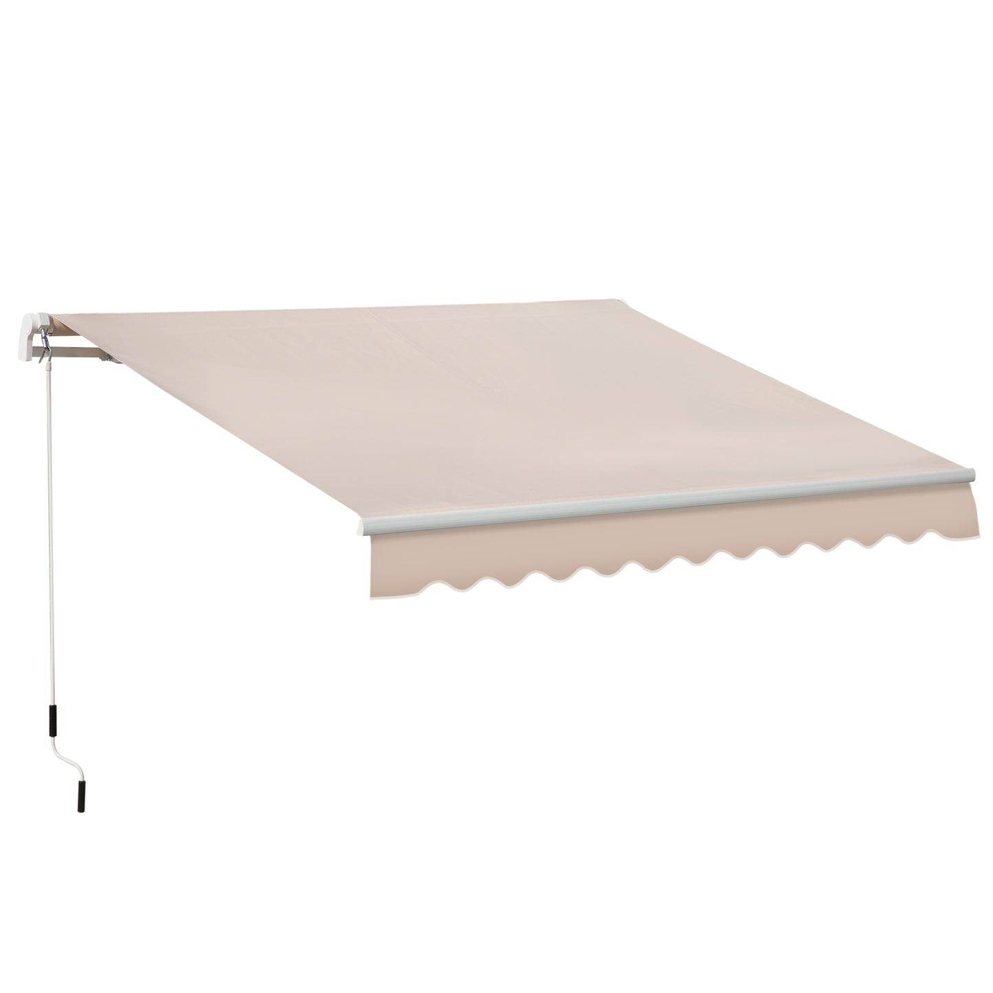4x2.5m Manual Awning Window Door Sun Weather Shade w/ Handle Beige