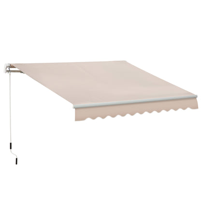 4x2.5m Manual Awning Window Door Sun Weather Shade w/ Handle Beige