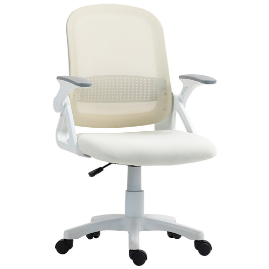 Breathable Mesh Office Chair, Ergonomic Swivel Computer Chair with Flip-up Armrests, Lumbar Back Support for Home/Office