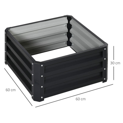 Set of Two 60 x 60cm Steel Planter Boxes - Grey