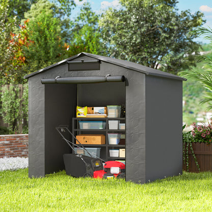6 x 4 ft Outdoor Garden Storage Shed, Waterproof Bike Tent with Vent and Roll-Up Zipper Door