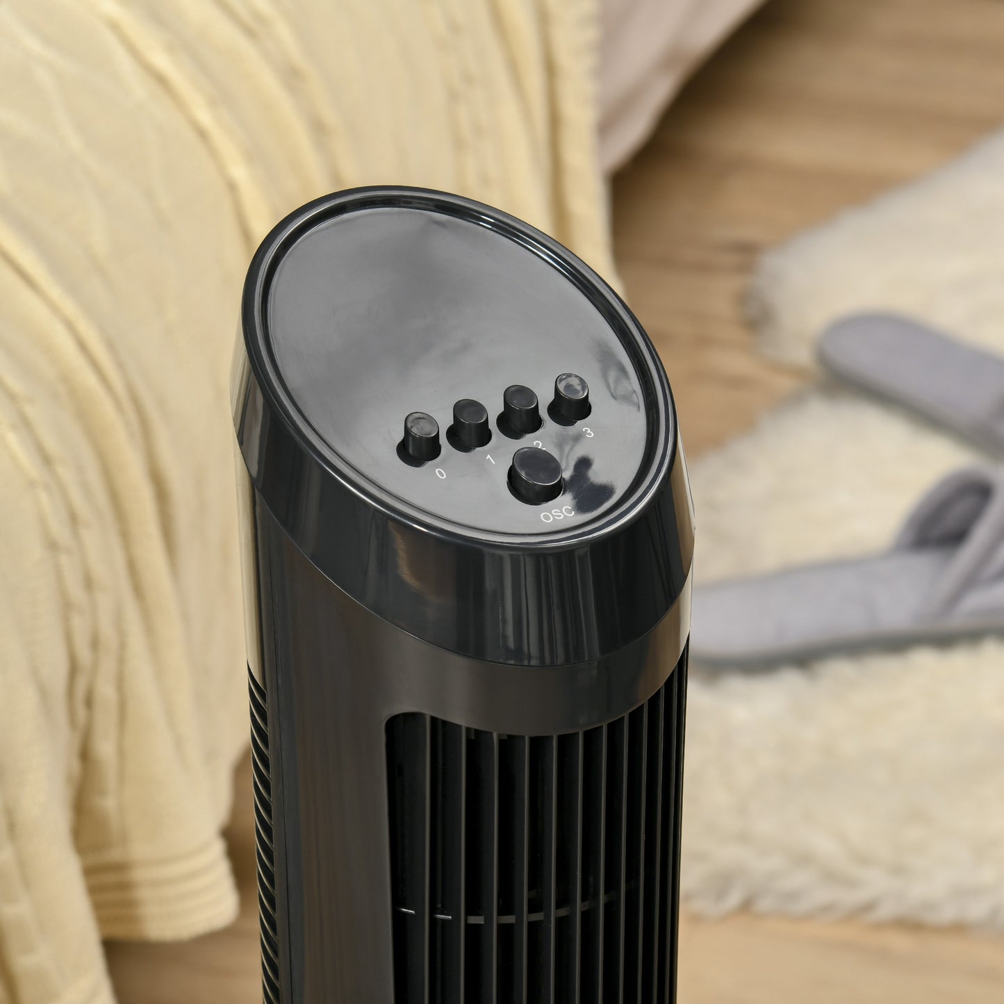 Tower Fan for Bedroom, 30 inch, 6 m/s Powerful Velocity, Standing Floor Fan
