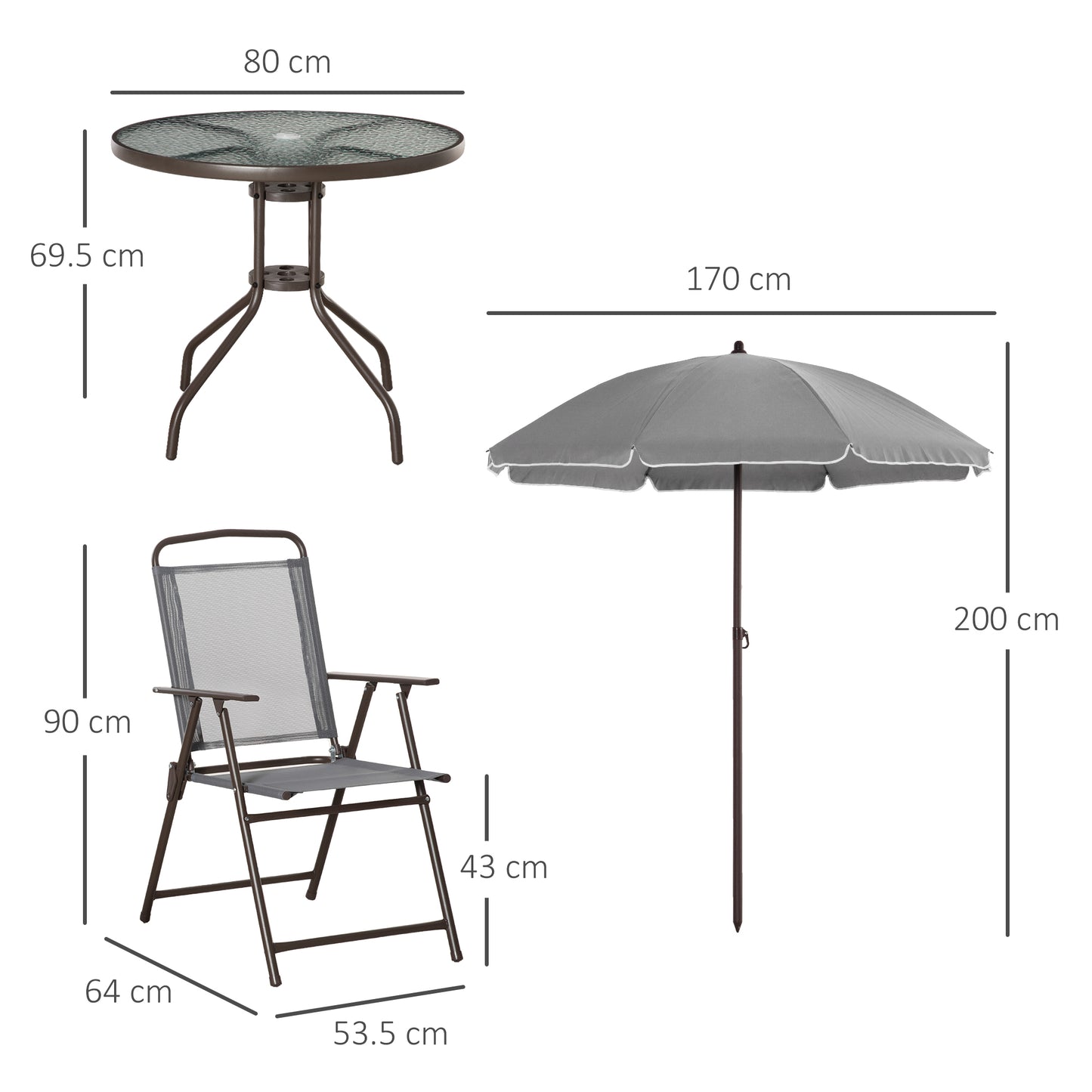 6 Piece Garden Dining Set with Umbrella, Outdoor Dining Sets with Parasol